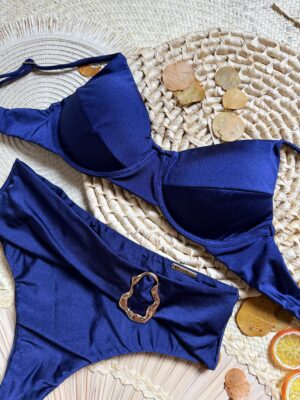 Biquíni Hot Pants Azul Marinho com Cinto