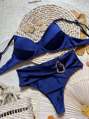 Biquíni Hot Pants Azul Marinho com Cinto