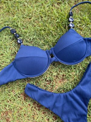 Biquíni Azul Marinho com Pedras
