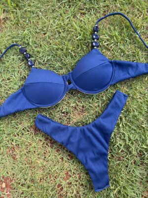 Biquíni Azul Marinho com Pedras